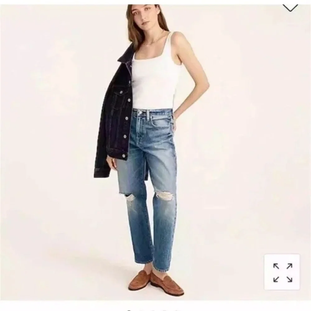 J. Crew Slouchy Boyfriend Jean in Southern Sky Wash - Picture 1 of 8